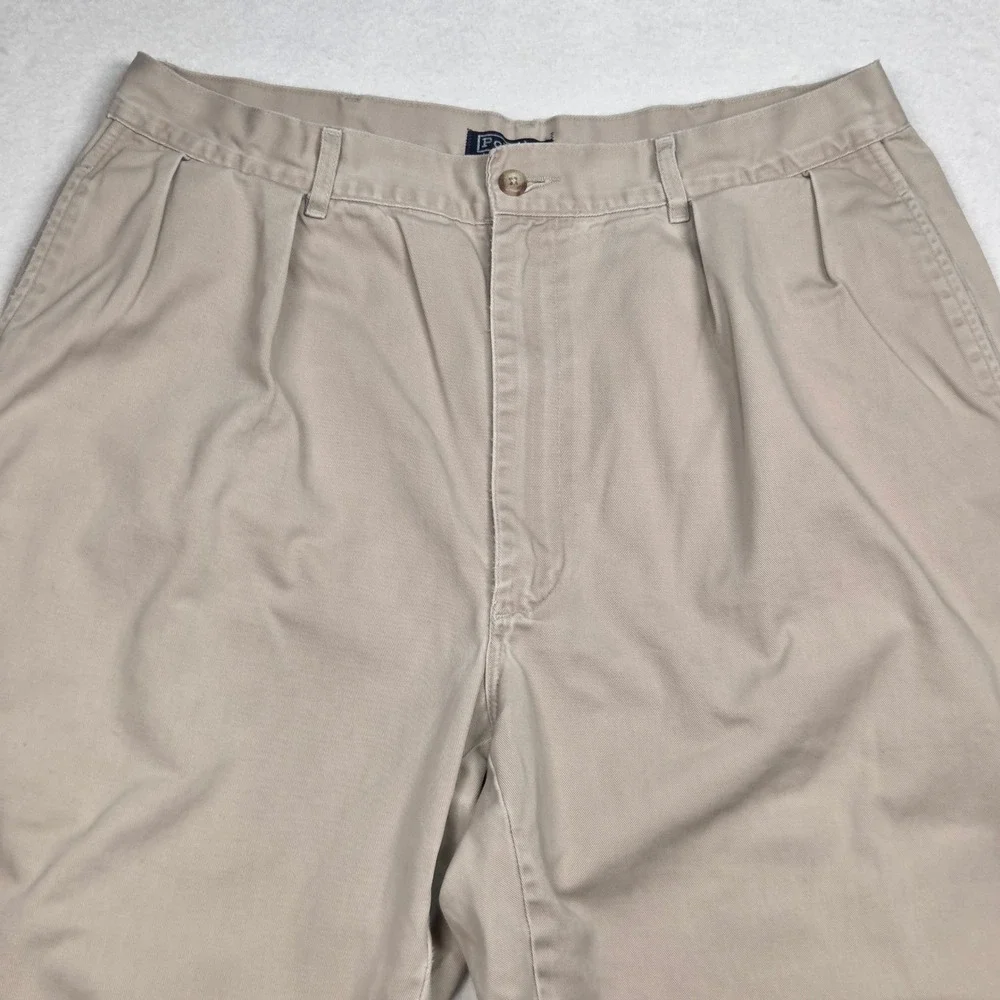 Vtg Polo Ralph Lauren Chinos Mens 33x26‎ Tan Pleated Made in USA Khaki Pants
